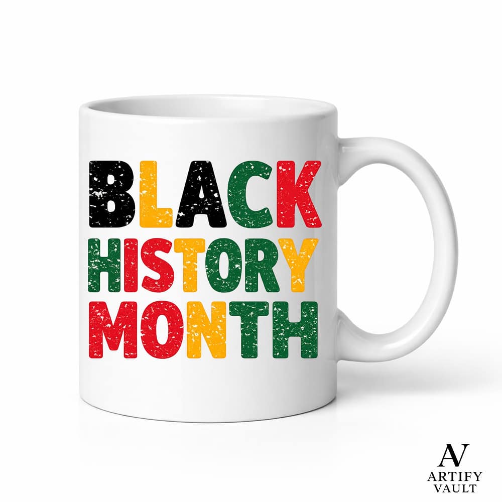 Black History Month typography PNG design in black red green and gold for print on demand