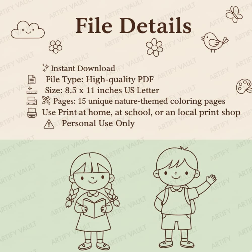 Mindful Moments Kids Coloring Book – Cute Printable Coloring Pages for Relaxation & Creativity – Instant Download - Image 6