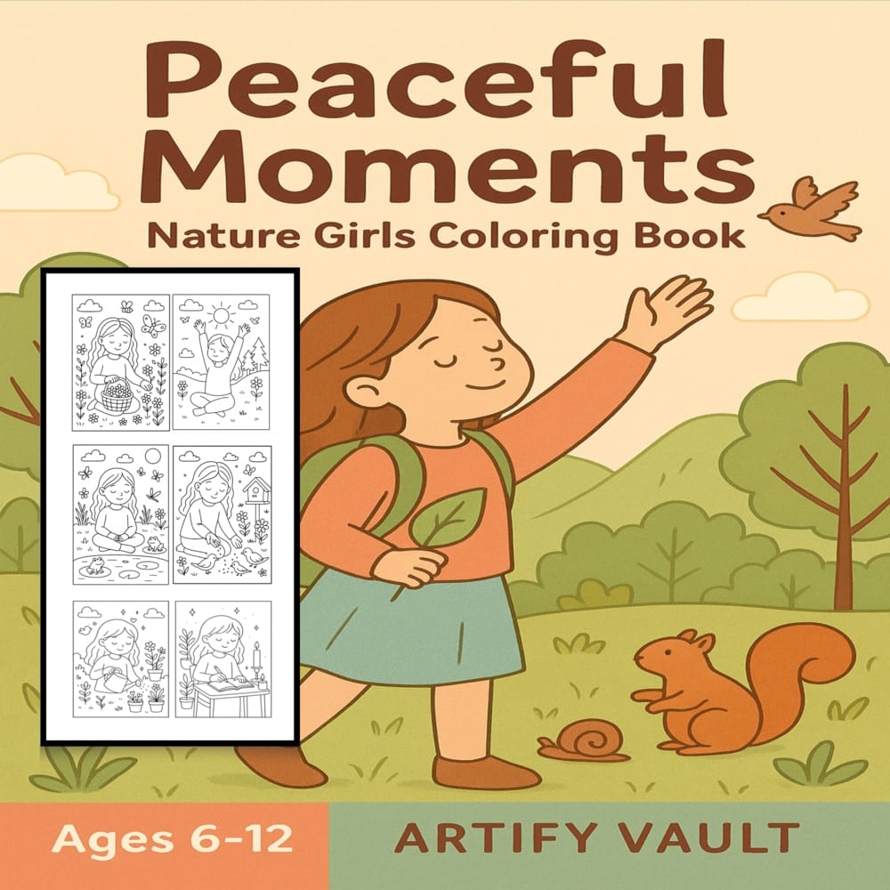 Mindful Moments Kids Coloring Book – Cute Printable Coloring Pages for Relaxation & Creativity – Instant Download