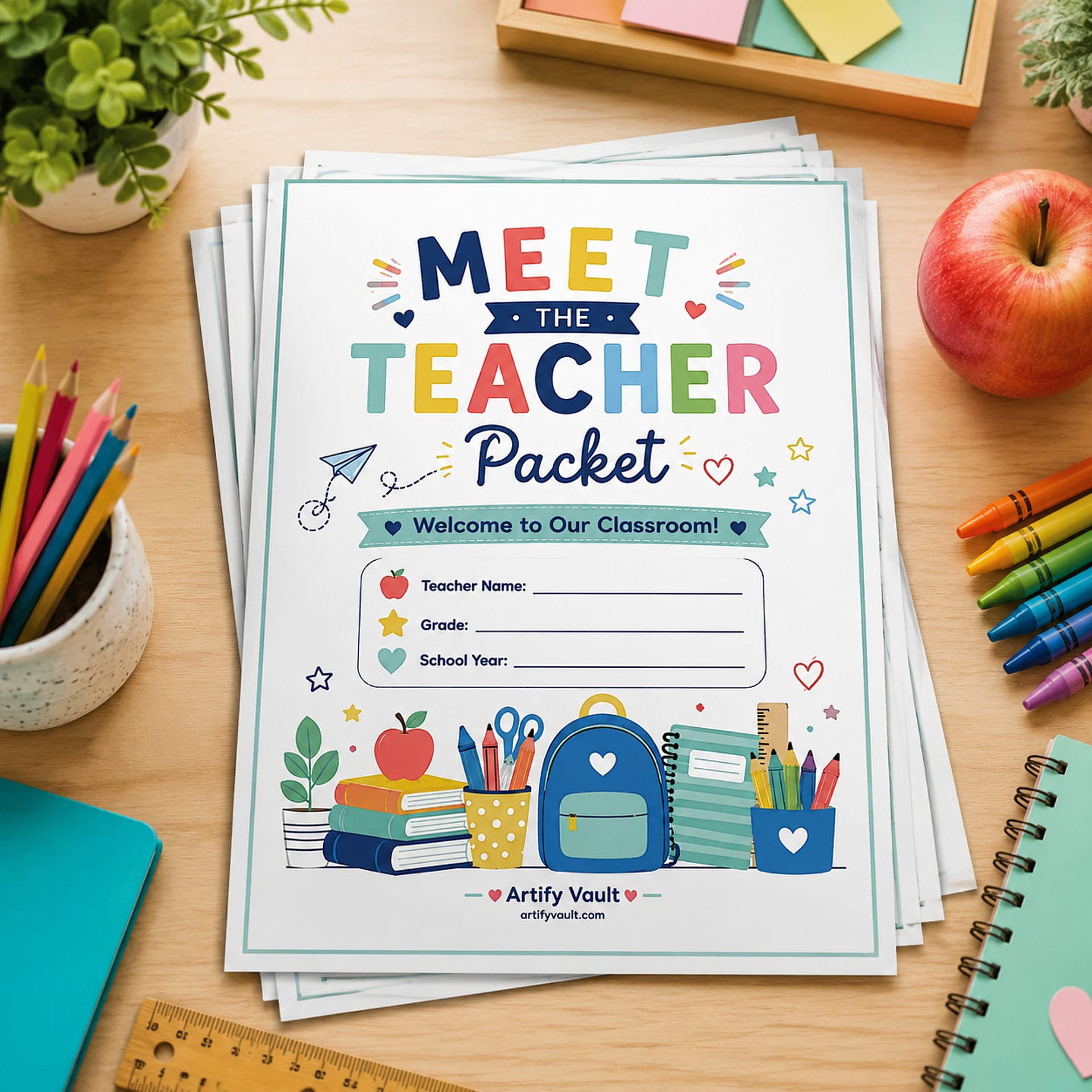 Meet the Teacher Packet Back to School Classroom Welcome Kit Printable